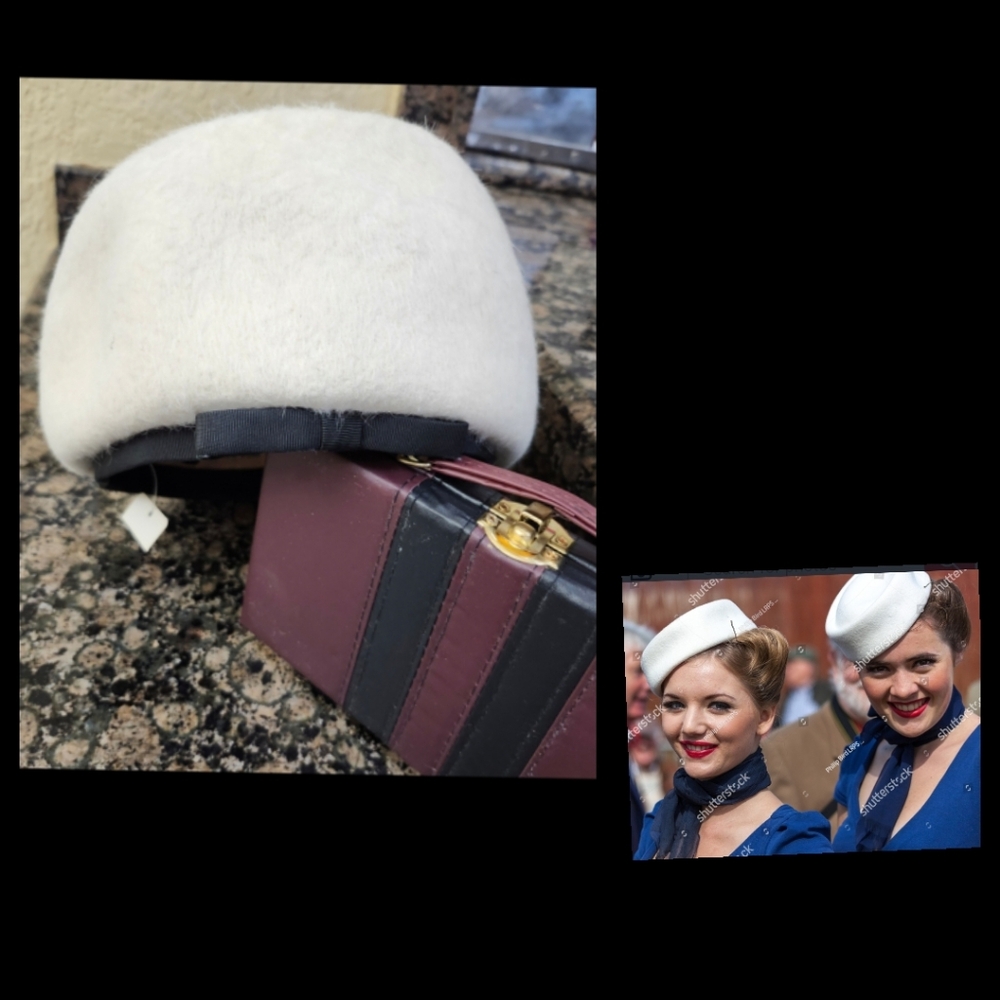 Vintage Pill Box Off White Hat by Don Anderson●
